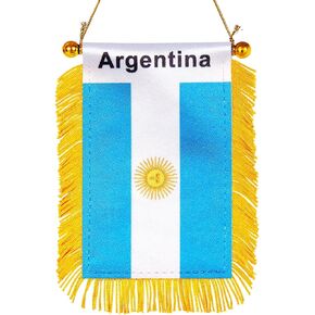 WXTWK 3 X 5 Inch Afro American Flag Pan-African Window Hanging Flag Small Mini Car Flags Banners Rearview Mirror Decoration With Suction Cup Golden Fringy Banner