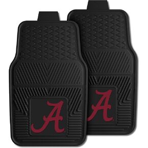 FANMATS 8761 Alabama Crimson Tide 2-Piece Heavy Duty Vinyl Car Mat Set, Front Row Floor Mats, All Weather Protection, Universal Fit, Deep Resevoir Design in Kuwait