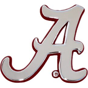 University of Alabama Crimson Tide Metal Auto Emblem (Chrome (Crimson Trim))