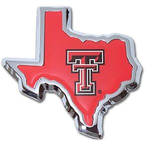 شعار Texas Tech Emblem Red Raiders Premium Metal Auto Emblem (كروم)