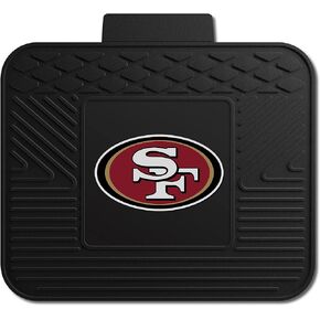 FANMATS 8902 San Francisco 49ers 2-Piece Heavy Duty Vinyl Car Mat Set, Front Row Floor Mats, All Weather Protection, Universal Fit, Deep Resevoir Design , 18"x27"