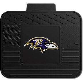FANMATS 8755 Baltimore Ravens 2-Piece Heavy Duty Vinyl Car Mat Set, Front Row Floor Mats, All Weather Protection, Universal Fit, Deep Resevoir Design