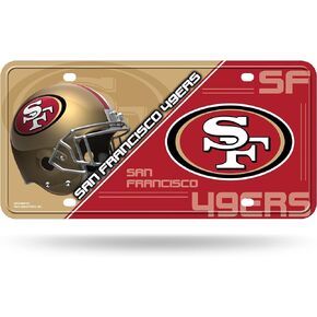 RICO INDUSTRIES NFL San Francisco 49Ers Unisex San Francisco 49Ers License Plate Metalsan Francisco 49Ers License Plate Metal, Team Color, One Size