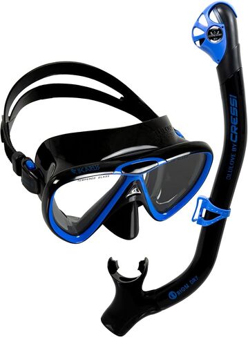 Cressi Adult Snorkeling Kit, Mask & Dry Snorkel - Quality for Exploring Underwater - Ikarus & Orion Dry: Designed in Italy in Saudi Arabia