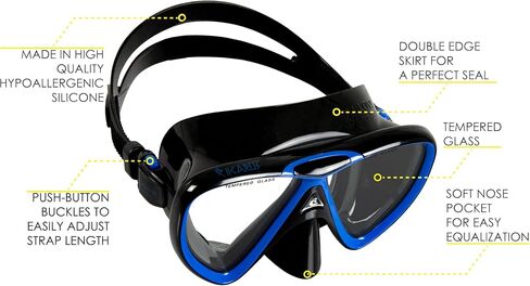 Cressi Adult Snorkeling Kit, Mask & Dry Snorkel - Quality for Exploring Underwater - Ikarus & Orion Dry: Designed in Italy in Saudi Arabia