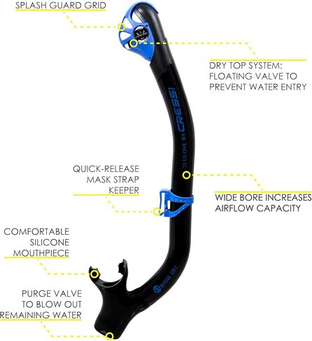Cressi Adult Snorkeling Kit, Mask & Dry Snorkel - Quality for Exploring Underwater - Ikarus & Orion Dry: Designed in Italy in Saudi Arabia