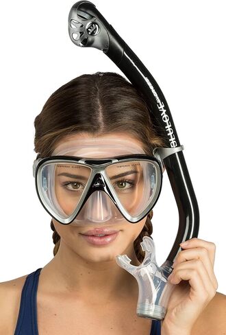 Cressi Adult Snorkeling Kit, Mask & Dry Snorkel - Quality for Exploring Underwater - Ikarus & Orion Dry: Designed in Italy in Saudi Arabia