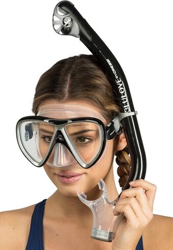 Cressi Adult Snorkeling Kit, Mask & Dry Snorkel - Quality for Exploring Underwater - Ikarus & Orion Dry: Designed in Italy in Saudi Arabia