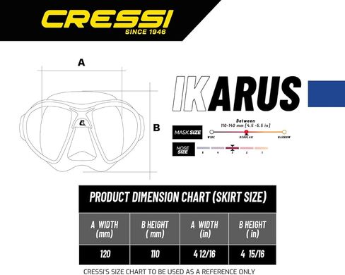 Cressi Adult Snorkeling Kit, Mask & Dry Snorkel - Quality for Exploring Underwater - Ikarus & Orion Dry: Designed in Italy in Saudi Arabia