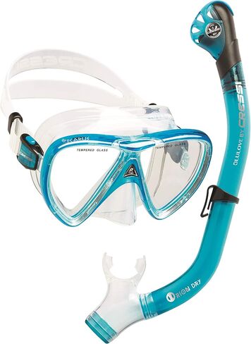 Cressi Adult Snorkeling Kit, Mask & Dry Snorkel - Quality for Exploring Underwater - Ikarus & Orion Dry: Designed in Italy in Saudi Arabia