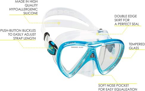 Cressi Adult Snorkeling Kit, Mask & Dry Snorkel - Quality for Exploring Underwater - Ikarus & Orion Dry: Designed in Italy in Saudi Arabia