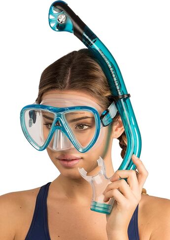 Cressi Adult Snorkeling Kit, Mask & Dry Snorkel - Quality for Exploring Underwater - Ikarus & Orion Dry: Designed in Italy in Saudi Arabia