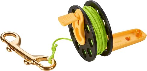Phantom Aquatics Scuba Diver Compact Deluxe Folding Handle Finger Spool Reel with Hand Winder + Durable Corrosion Resistant Brass Bolt Snap in Saudi Arabia