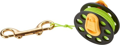 Phantom Aquatics Scuba Diver Compact Deluxe Folding Handle Finger Spool Reel with Hand Winder + Durable Corrosion Resistant Brass Bolt Snap in Saudi Arabia