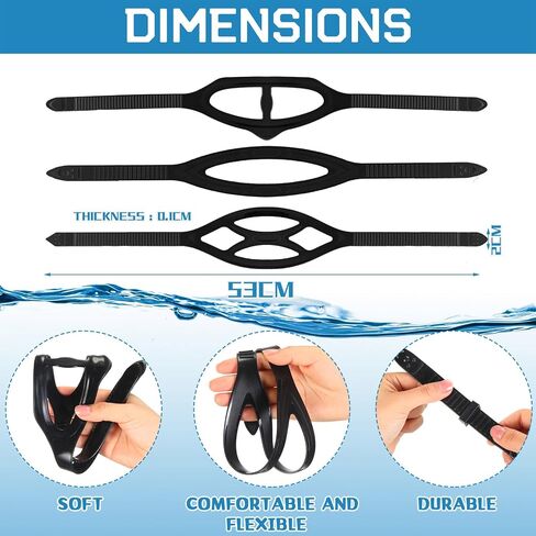 Yexiya 6 Pcs Silicone Dive Mask Strap 3 Styles Snorkeling Silicone Strap Swim Snorkel Mask Strap Head Band for Diving in Saudi Arabia