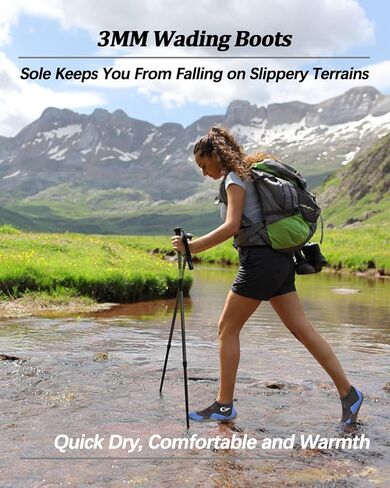 أحذية غوص من النيوبرين، أحذية غوص سكوبا لركوب الأمواج للرجال والنساء 3 مم، أحذية زعانف مائية مع نعل مطاطي ممتاز مضاد للانزلاق للرياضات المائية والغطس in Kuwait