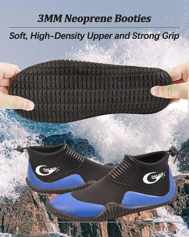 أحذية غوص من النيوبرين، أحذية غوص سكوبا لركوب الأمواج للرجال والنساء 3 مم، أحذية زعانف مائية مع نعل مطاطي ممتاز مضاد للانزلاق للرياضات المائية والغطس in Kuwait