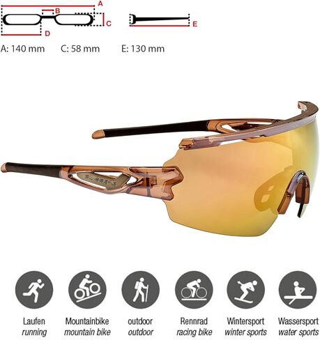 نظارات شمسية رياضية SWISSEYE Signal (حماية 100% من الأشعة فوق البنفسجية الطويلة والمتوسطة والأشعة فوق البنفسجية، مقاومة للكسر، منطقة أنف قابلة للتعديل، بما في ذلك الحافظة) in Kuwait