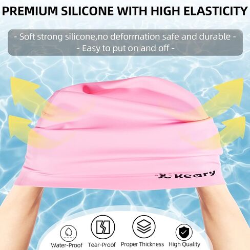 Keary Extra Large Swim Cap for Braids and Dreadlocks Extensions Weaves Long Hair, Waterproof Silicone Cover Ear Bath Pool Shower Swimming Cap for Adult Youth to Keep Hair Dry, Easy to Put On and Off in Saudi Arabia