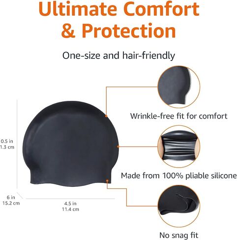 Amazon Basics Silicone Unisex Swim Caps in Saudi Arabia