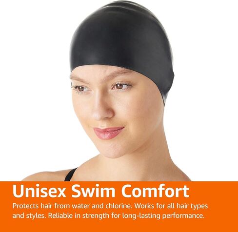 Amazon Basics Silicone Unisex Swim Caps in Saudi Arabia