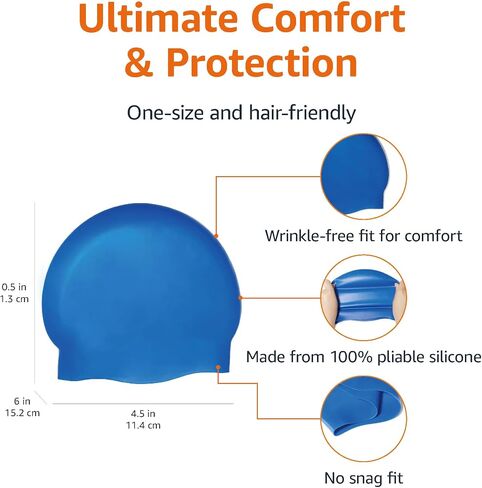 Amazon Basics Silicone Unisex Swim Caps in Saudi Arabia