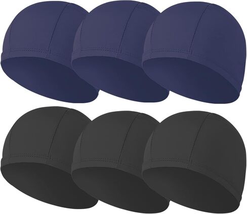 6 pcs Elastic Swim Caps for Both Women & Men & Kids Fabric Durable Non-Waterproof Cloth Swimming Pool Cap Elastic Bathing Cap in Saudi Arabia