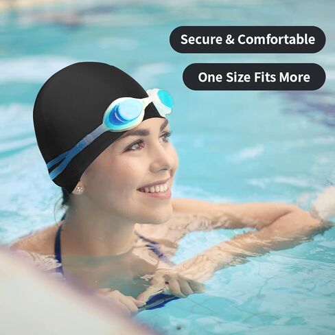 6 pcs Elastic Swim Caps for Both Women & Men & Kids Fabric Durable Non-Waterproof Cloth Swimming Pool Cap Elastic Bathing Cap in Saudi Arabia