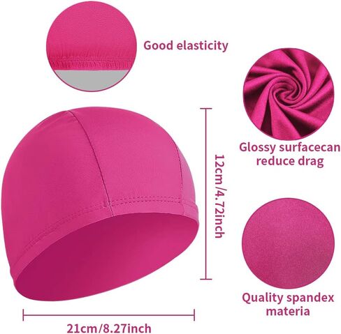 6 pcs Elastic Swim Caps for Both Women & Men & Kids Fabric Durable Non-Waterproof Cloth Swimming Pool Cap Elastic Bathing Cap in Saudi Arabia