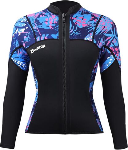 Owntop Wetsuit Tops | Women & Men | 2MM Neoprene Long Sleeve | Flexible & Comfort | YKK Front Zip | Surfing Diving Swimming - All Watersports in Saudi Arabia
