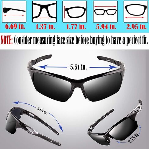 FLEX Polarized Sports Sunglasses for Men & Women. Ultra Tough Lightweight Frame w/HD lens for Cycling Driving Fishing Golf in Saudi Arabia