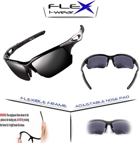 FLEX Polarized Sports Sunglasses for Men & Women. Ultra Tough Lightweight Frame w/HD lens for Cycling Driving Fishing Golf in Saudi Arabia