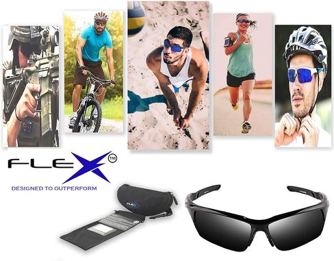 FLEX Polarized Sports Sunglasses for Men & Women. Ultra Tough Lightweight Frame w/HD lens for Cycling Driving Fishing Golf in Saudi Arabia