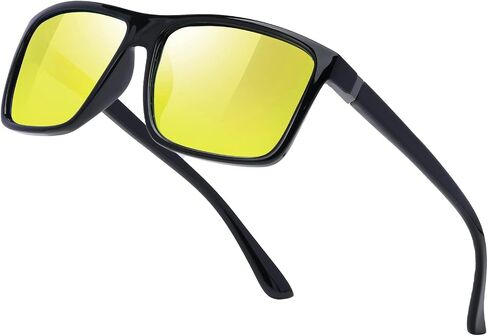 KWHZXGYY Sunglasses Men Polarized Sunglasses for Mens and Womens,Black Retro Sun Glasses Driving Fishing UV400 Protection in Saudi Arabia