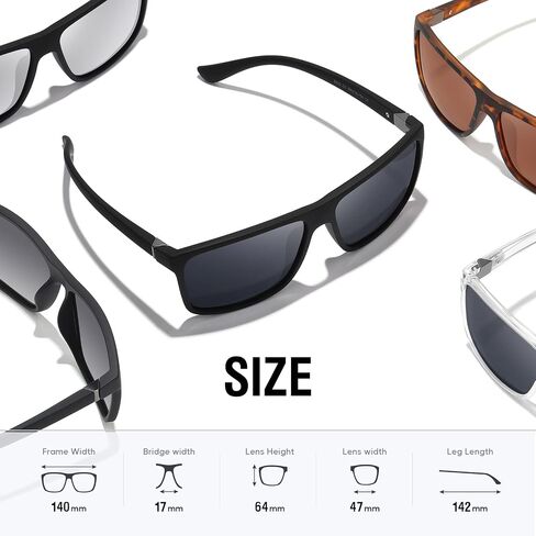 KWHZXGYY Sunglasses Men Polarized Sunglasses for Mens and Womens,Black Retro Sun Glasses Driving Fishing UV400 Protection in Saudi Arabia