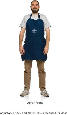 Team Sports America NFL Dallas Cowboys Ultimate Grilling Apron | Bottle Opener and Insulated Beverage Holder | Heavy Duty Durable Cotton Canvas 300 GSM | Machine Washable | Adjustable Straps in Kuwait