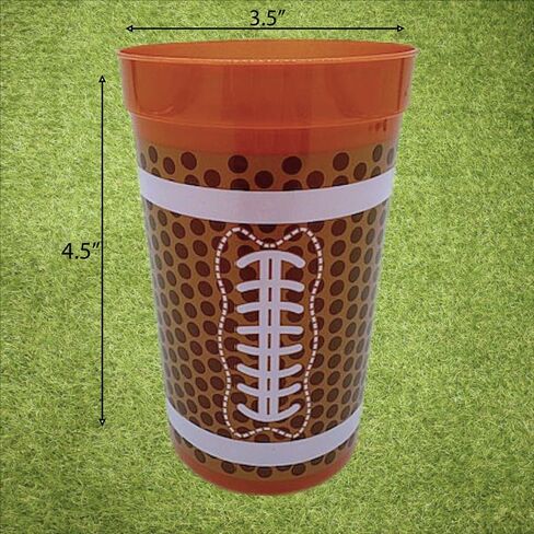 موضوع كرة القدم أكواب بلاستيكية بنية | 24 عبوة 12 أونصة. |مثالي لتجمعات أيام الألعاب، والبوابات الخلفية، والأحداث الرياضية، وأعياد الميلاد، وحفلات كرة القدم | أكواب كرة قدم قوية ومتينة وقابلة لإعادة الاستخدام in Kuwait