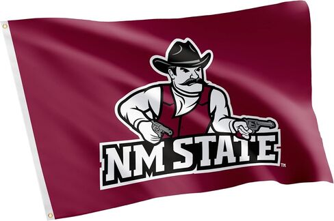 لافتات علم جامعة ولاية نيو مكسيكو الصحراوية Aggies NMSU NM 100% بوليستر للاستخدام الداخلي والخارجي 3×5 (النمط 1) in Saudi Arabia