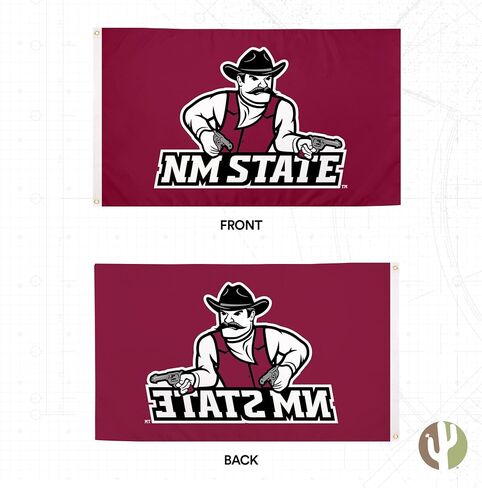 لافتات علم جامعة ولاية نيو مكسيكو الصحراوية Aggies NMSU NM 100% بوليستر للاستخدام الداخلي والخارجي 3×5 (النمط 1) in Saudi Arabia