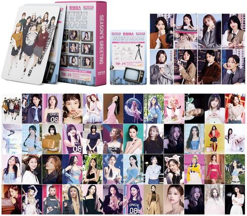 صندوق هدايا KPOP Twice Merch - بما في ذلك ضوء ليلي LED مرتين، ألبوم صور، حامل بطاقة Lomo، ملصقات، قبعة دلو، حقيبة كتف، قلادة، شارة سلسلة مفاتيح، حبل الطويق، ضوء ليلي للصور LED in Kuwait