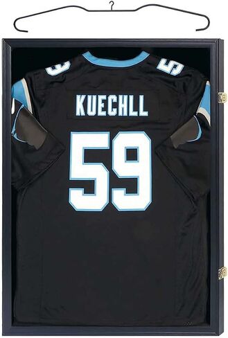 IHEIPYE Jersey Frame Display Case Jersey Shadow Box قابل للقفل مع 98٪ حماية من الأشعة فوق البنفسجية أكريليك وشماعة للبيسبول وكرة السلة وكرة القدم والهوكي 2XL قميص جيرسي رياضي وزي أسود in Saudi Arabia