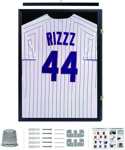 IHEIPYE Jersey Frame Display Case Jersey Shadow Box قابل للقفل مع 98٪ حماية من الأشعة فوق البنفسجية أكريليك وشماعة للبيسبول وكرة السلة وكرة القدم والهوكي 2XL قميص جيرسي رياضي وزي أسود in Saudi Arabia