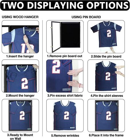 IHEIPYE Jersey Frame Display Case Jersey Shadow Box قابل للقفل مع 98٪ حماية من الأشعة فوق البنفسجية أكريليك وشماعة للبيسبول وكرة السلة وكرة القدم والهوكي 2XL قميص جيرسي رياضي وزي أسود in Saudi Arabia