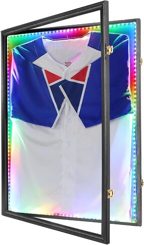 IHEIPYE Jersey Frame Display Case Jersey Shadow Box قابل للقفل مع 98٪ حماية من الأشعة فوق البنفسجية أكريليك وشماعة للبيسبول وكرة السلة وكرة القدم والهوكي 2XL قميص جيرسي رياضي وزي أسود in Saudi Arabia