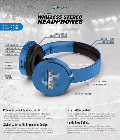 SOAR NCAA Wireless Bluetooth Headphones in Kuwait