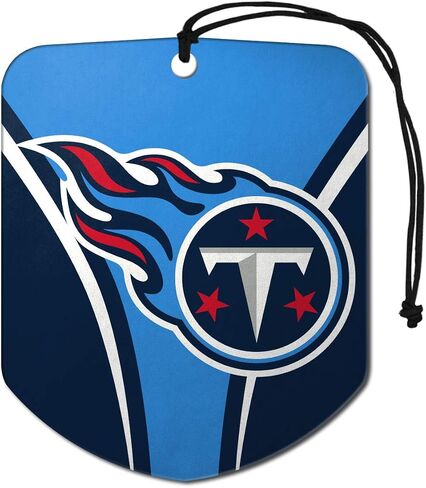 FANMATS 61589 NFL Tennessee Titans معطر هواء للسيارة معلق، عبوتان، رائحة ثلج سوداء، مزيل للرائحة، تصميم درع مع شعار الفريق in Saudi Arabia