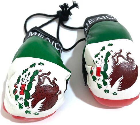 Mexico flag Boxing Glove Mexican flag decoration car accessories hanging rearview mirror decor in Saudi Arabia