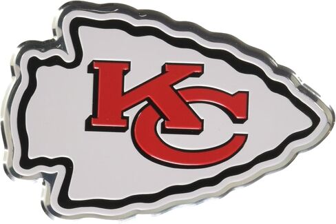 FANMATS 60459 Kansas City Chiefs شعار ملون منقوش من الألومنيوم شديد التحمل، ملصق شعار تلقائي in Saudi Arabia