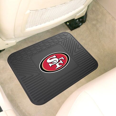 FANMATS 8902 San Francisco 49ers مجموعة سجادة سيارة من الفينيل شديدة التحمل مكونة من قطعتين، سجادات أرضية الصف الأمامي، حماية من جميع الأحوال الجوية، ملاءمة عالمية، تصميم خزان عميق، 45.72 سم × 68.58 سم in Saudi Arabia