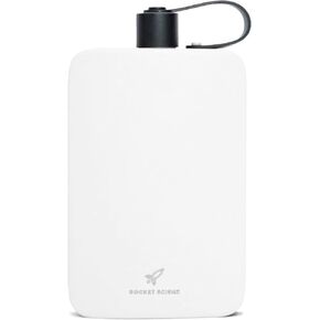 Flat Water Bottle | Stainless Steel 17oz Flask | Minimalistic Design for Easy Portability | BPA-Free, Leak-Proof | Perfect for Travel, Gym, and Everyday Use (Black)